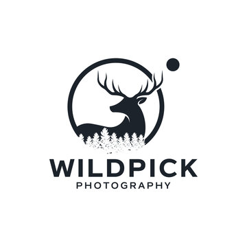 Unique logo combination of deer, lens and forest. It is suitable for use for photography companies.