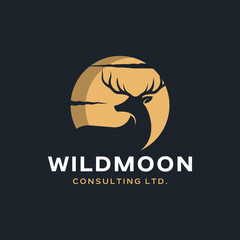 Unique logo combination of deer and moon. It is suitable for consulting companies.