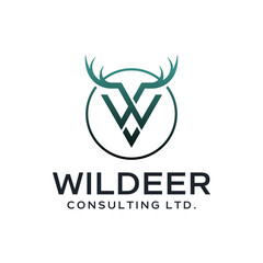 Modern logo combination of letters W and horns. It is suitable for consulting companies.