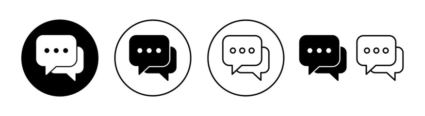 Chat icon set for web and mobile app. speech bubble sign and symbol. comment icon. message