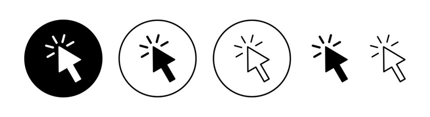 Click icon set for web and mobile app. pointer arrow sign and symbol. cursor icon