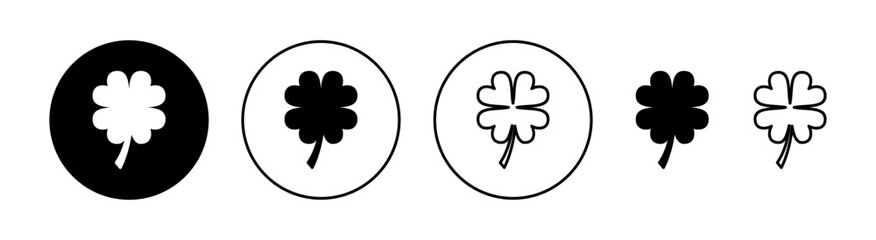 Clover icon set for web and mobile app. clover sign and symbol. four leaf clover icon.