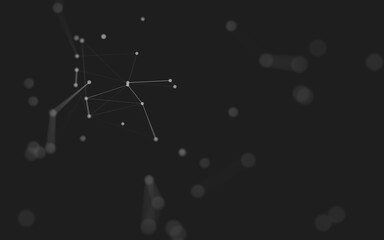 Abstract background. Molecules technology with polygonal shapes, connecting dots and lines. Connection structure. Big data visualization.