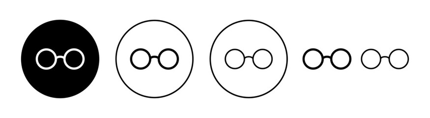 Glasses icon set for web and mobile app. Glasses sign and symbol