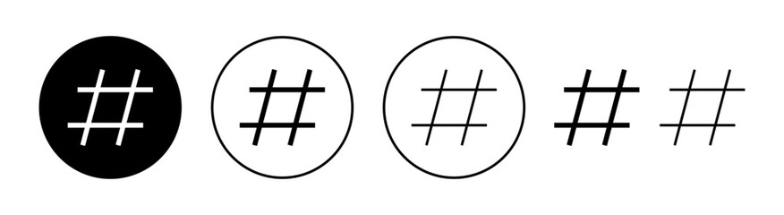 Hashtag icon set for web and mobile app. hashtag sign and symbol