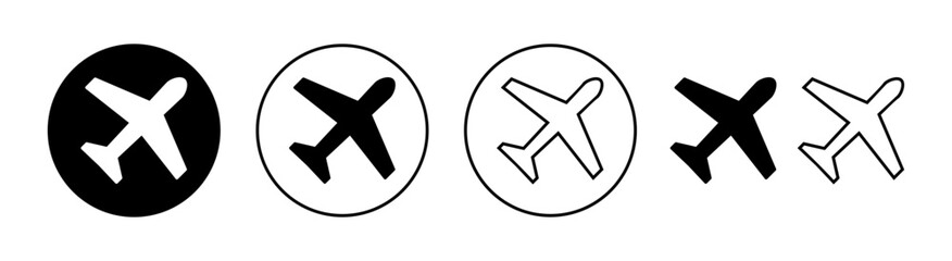 Plane icon set for web and mobile app. Airplane sign and symbol. Flight transport symbol. Travel sign. aeroplane