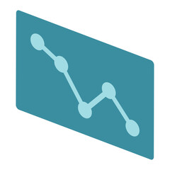 Isolated hologram of a business graph Vector