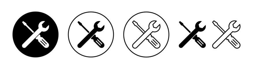 Repair tools icon set for web and mobile app. tool sign and symbol. setting icon. Wrench and screwdriver. Service