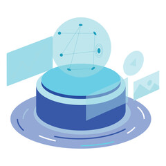 Isolated empty technology hologram pedestal Vector