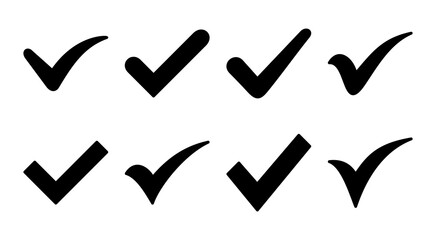 Check mark icon set illustration. Tick mark sign and symbol