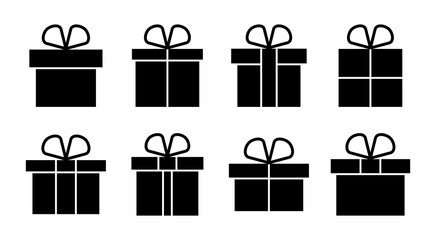 Gift icon set illustration. gift sign and symbol. birthday gift