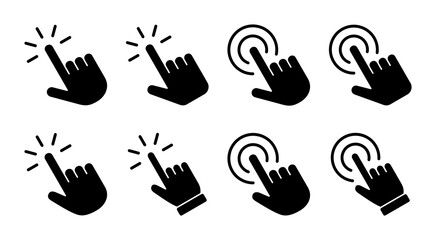 Fototapeta premium Hand click icon set illustration. pointer sign and symbol. hand cursor icon