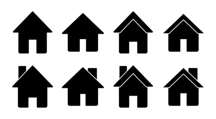 Home icon set illustration. House sign and symbol