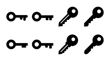 Key icon set illustration. Key sign and symbol.