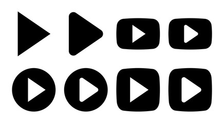 Play Icon set illustration. Play button sign and symbol