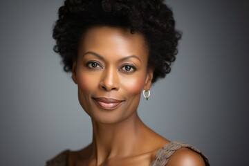 Portrait of an attractive adult African-American woman. AI generated, human enhanced
