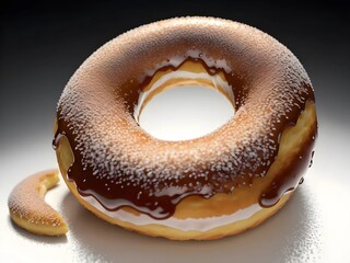 Donut food isolated on background Generative AI