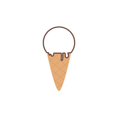 Isolated colored ice cream outline icon Vector
