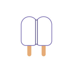 Isolated colored popsicle outline icon Vector