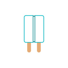 Isolated colored popsicle outline icon Vector