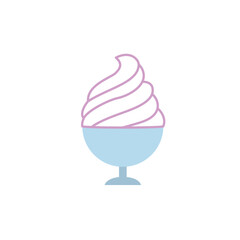 Isolated colored ice cream outline icon Vector