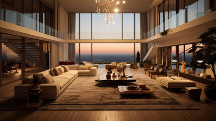 Living room in Ocean side Mansion