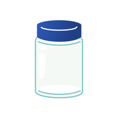 Clear Glass Jar With Lid, Single Use Plastic Elements, Illustration
