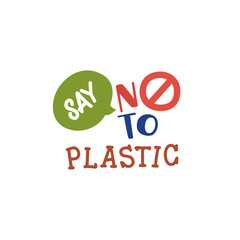 Say No To Plastic, Logo, Font, Typography, Sticker, Design, Illustration