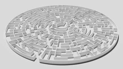 Circular Maze Perspective, white maze