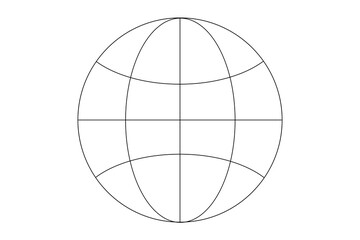Template of a sphere representing the world. Thin line icon. Globalization concept.