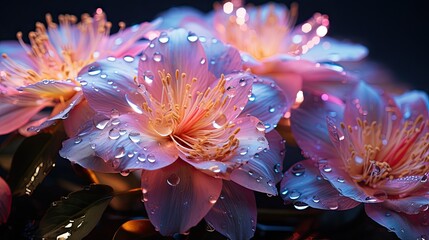 Obraz na płótnie Canvas close up kirigami style blossom floral single peonys decoration made with Generative AI