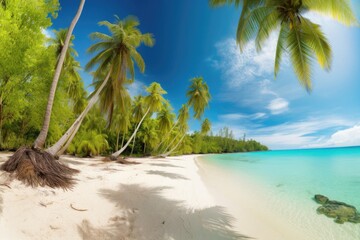 Obraz na płótnie Canvas Tropical Beach Relaxing View Background Generative AI