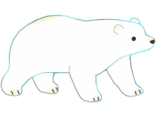 かわいい横向きのシロクマのイラスト	