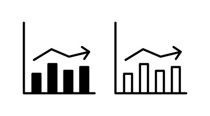 Growing graph Icon vector. Chart icon. Graph Icon