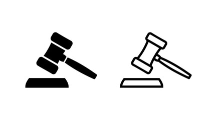 Gavel icon vector. judge gavel icon. auction hammer