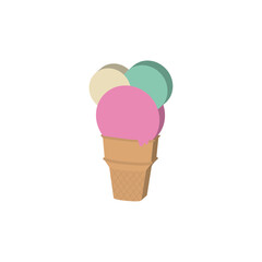 Isolated colored 3d ice cream icon Vector