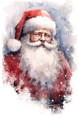 Watercolor Santa Claus Generative AI