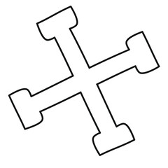 cross  wrench enginering tools hand drawn vector element