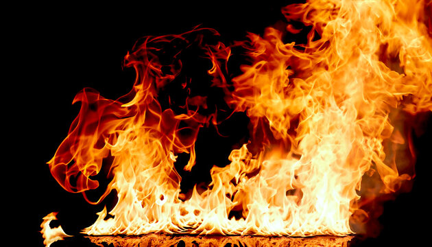 Fuego amarillo en fondo negro