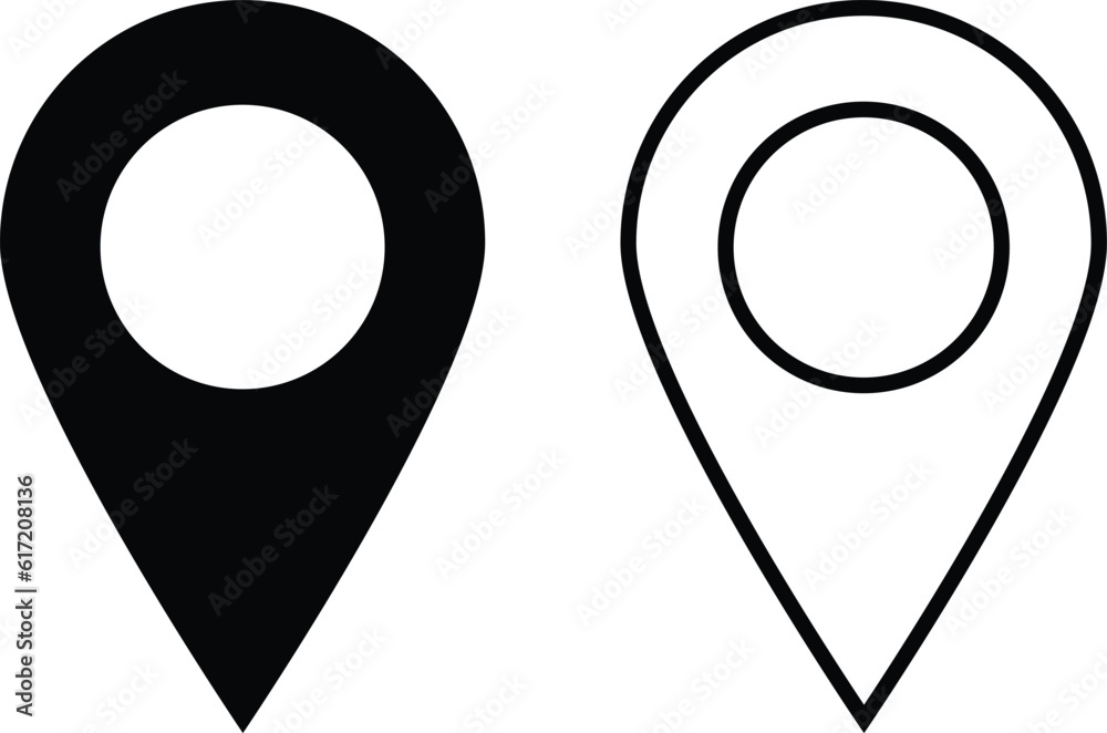 Poster map pin icon set. location icon vector. destination icon. map pointer icon