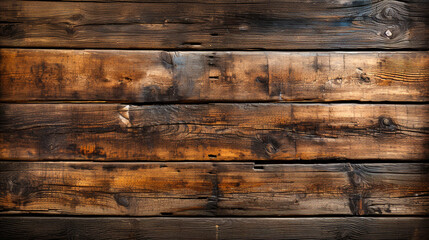 Naklejka premium The old wooden backdrop. Each wooden plank bears the marks of time, The warm tones of the old wooden backdrop, making it an ideal backdrop for designing and creating a distinct visual atmosphere.