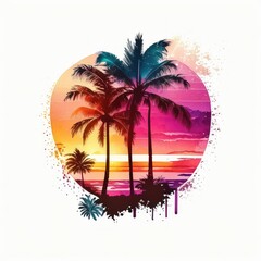Fototapeta na wymiar tropical island with palm