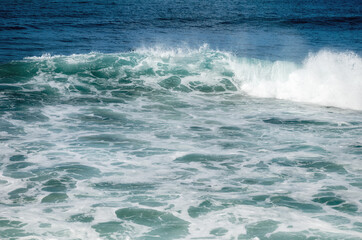 Frothy Ocean with a Breaking Wave in Hawaii.