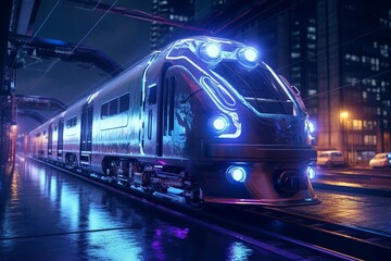 Fototapeta premium 列車イラスト,Generative AI AI画像
