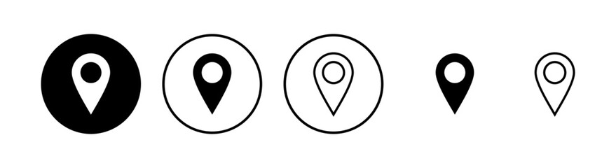 Pin icons set. Location icon. Map pointer icon. Point. Locator. Address