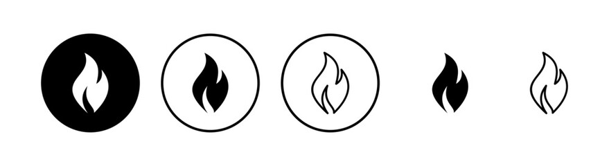 Fire icons set. Fire flame icon template.