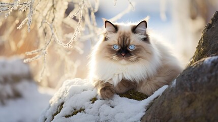 Obraz premium Enchanting Himalayan Cat Moments: A Glimpse into Feline Elegance