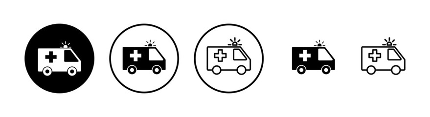 Ambulance Icons set. Ambulance Icon Design