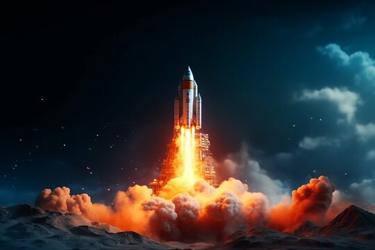 ロケットの打ち上げ,Generative AI AI画像