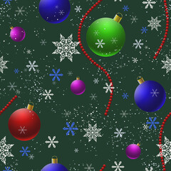 Seamless pattern on the theme of the new year and Christmas